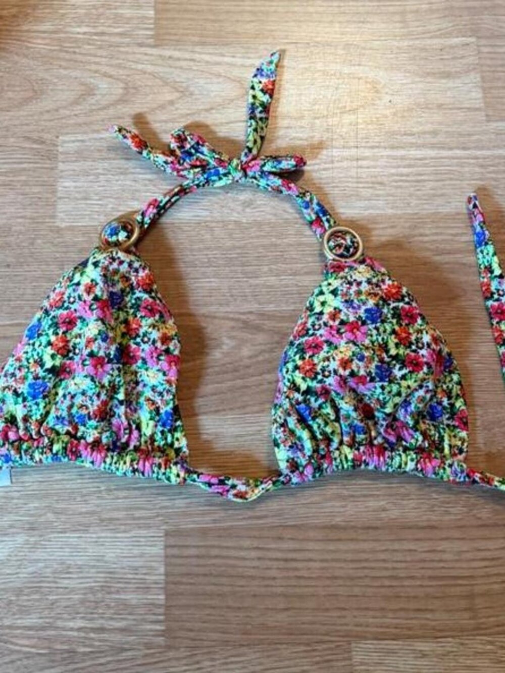 multicolor floral bikini top